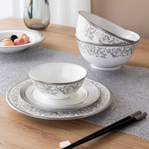  Bộ bát đĩa ăn châu Á đầy đủ 38 món (cho 6 người) sứ xương | Summit Platinum 4919L - D038AC 