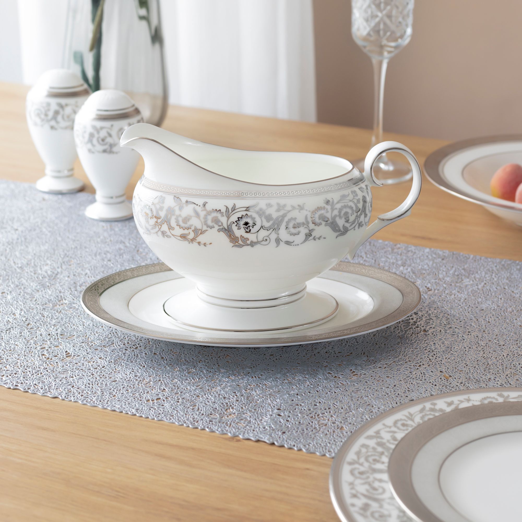  Bộ đĩa ăn kiểu Âu 22 món (cho 6 người) sứ xương | Summit Platinum 4919L - D024AN 