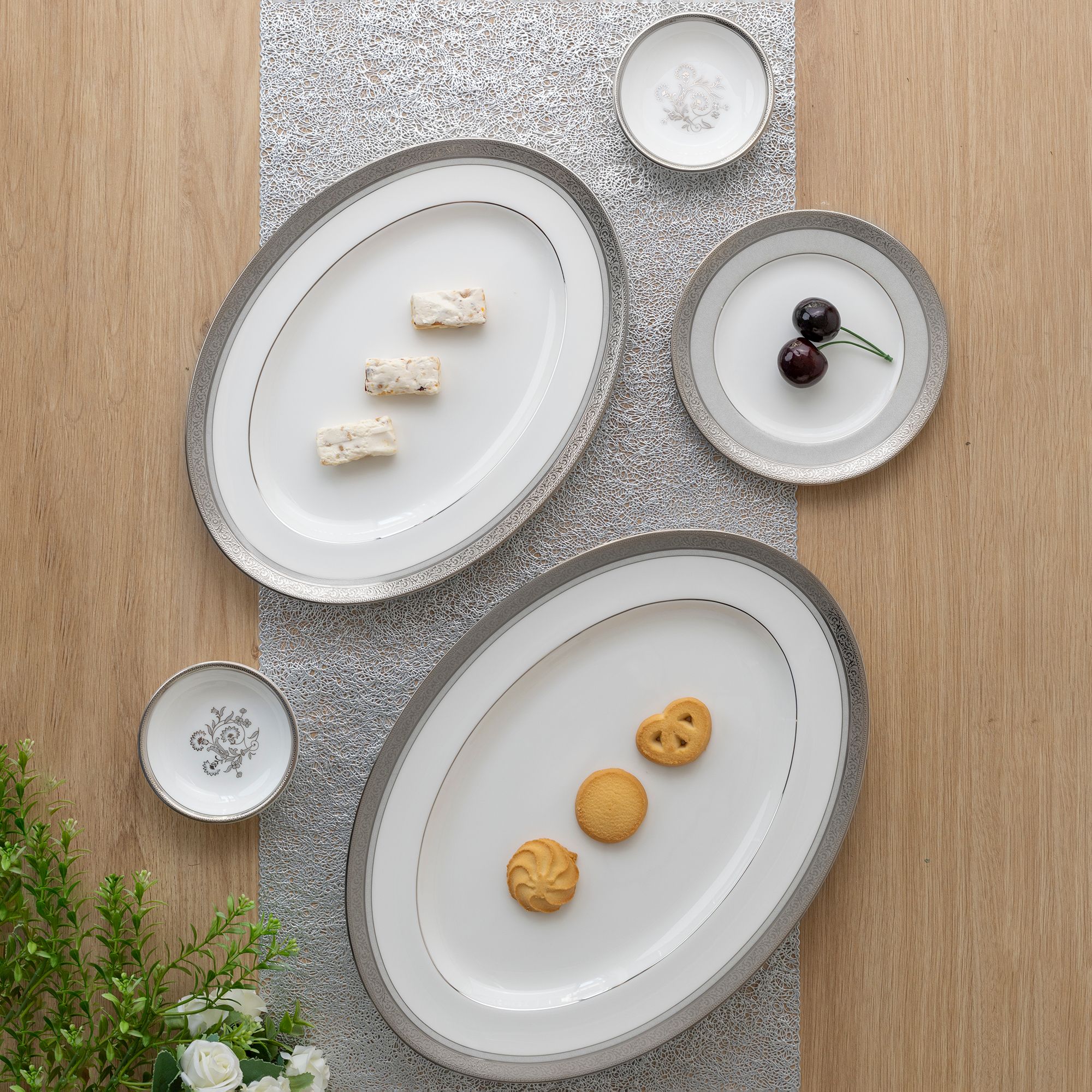  Bộ bát đĩa ăn châu Á đầy đủ 38 món (cho 6 người) sứ xương | Summit Platinum 4919L - D038AC 