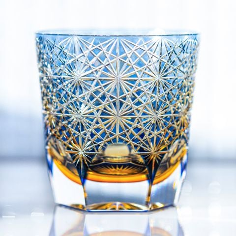  Ly pha lê rock glass Edo Kiriko 