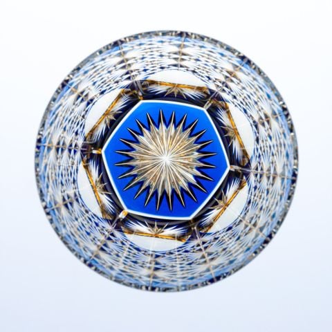  Ly pha lê rock glass Edo Kiriko 