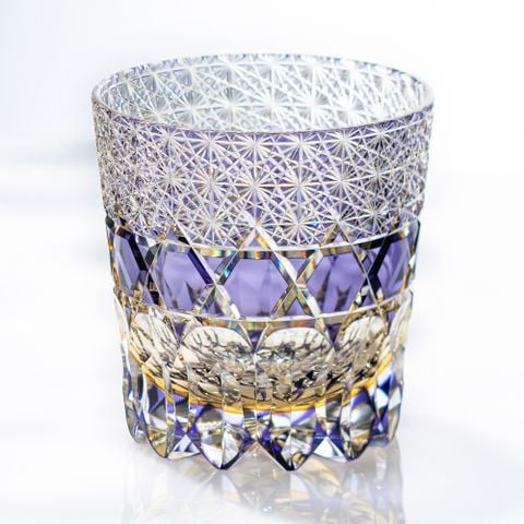  Ly pha lê rock glass Edo Kiriko 