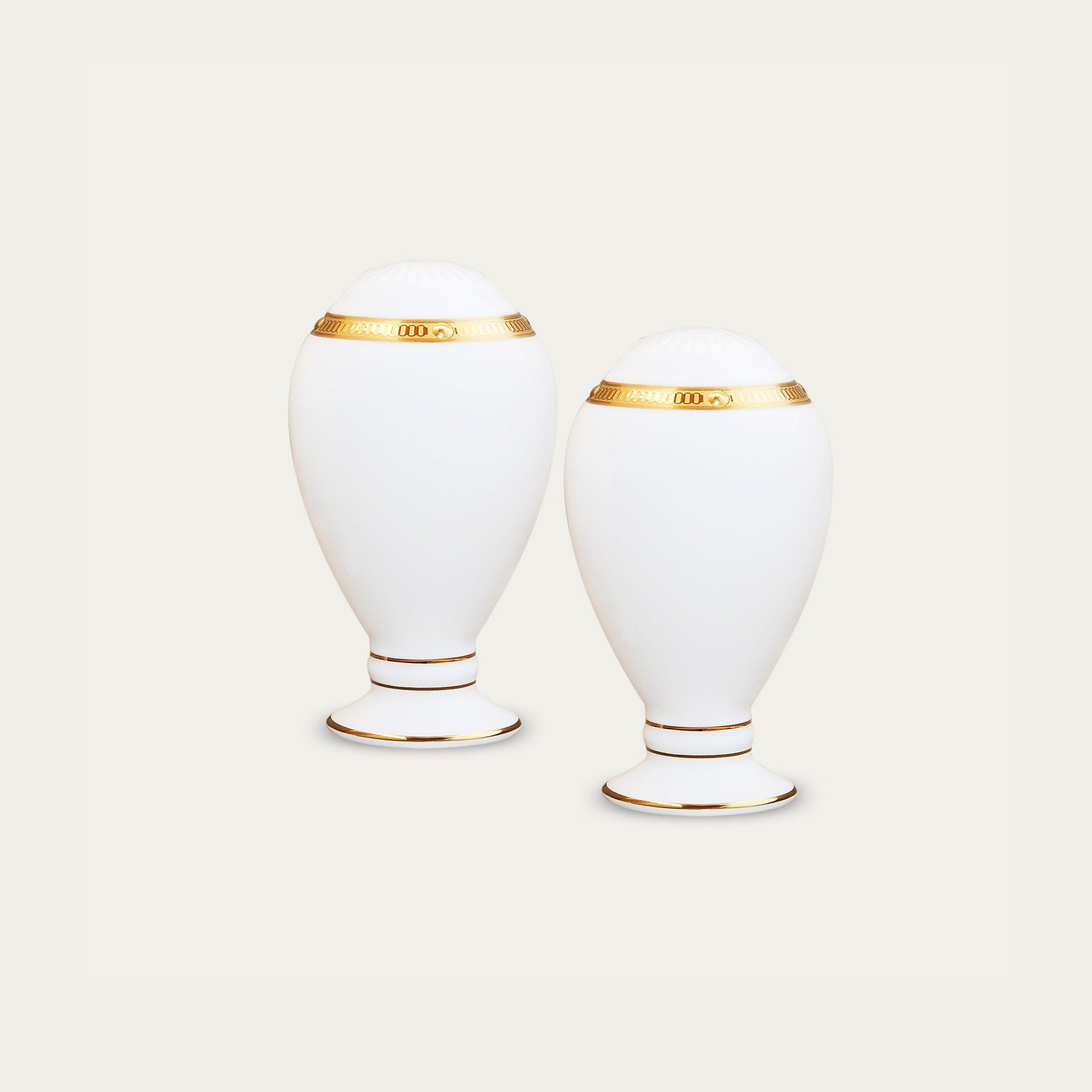  Bộ lọ đựng tiêu (2 lỗ) và muối (4 lỗ) cao 9,7cm sứ xương | Rochelle Gold 4796L - 507710A 