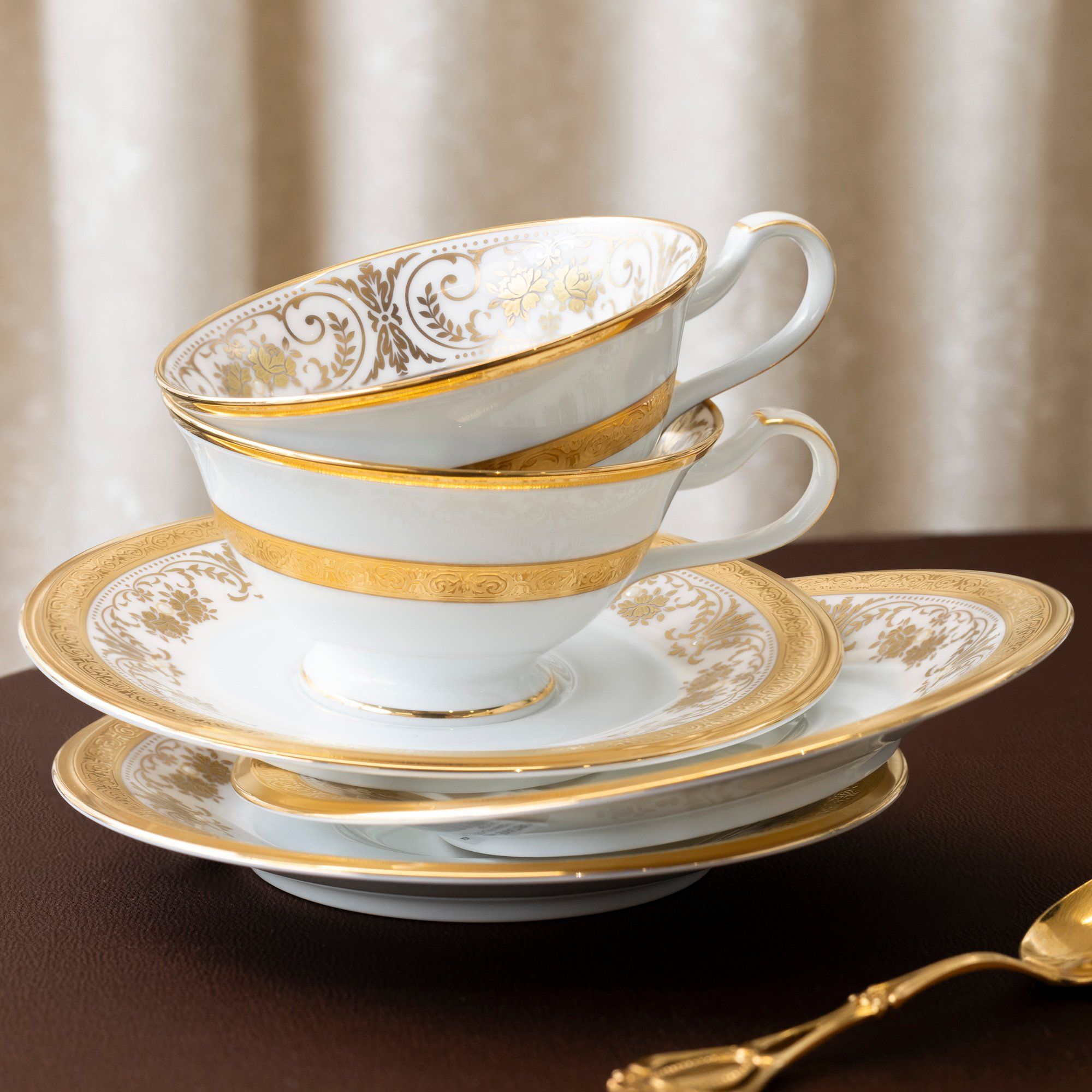  Bộ ấm chén trà (ấm 1.440ml, chén loe 220ml) 13 món sứ xương Nhật Bản | Georgian Palace 4858J - T014L 
