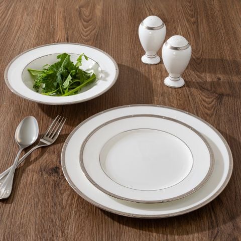  Bộ bát đĩa ăn châu Á cơ bản 22 món (cho 6 người) sứ xương | Rochelle Platinum 4795L - D022AB 
