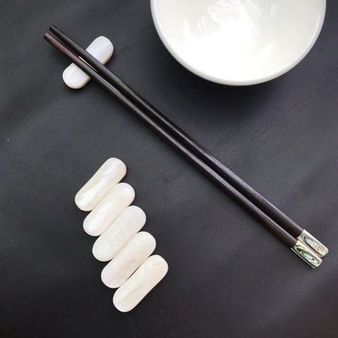  Bộ 10 dụng cụ gác đũa Việt Nam chất liệu xà cừ hình Oval | Hahanco CTH746 