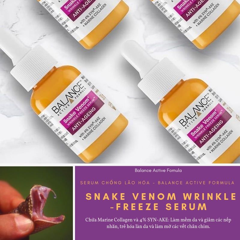  Serum chống lão hóa từ nọc rắn Balance Active Skincare Snake Venom Wrinkle-Freeze 30ml (UK - Anh Quốc) 
