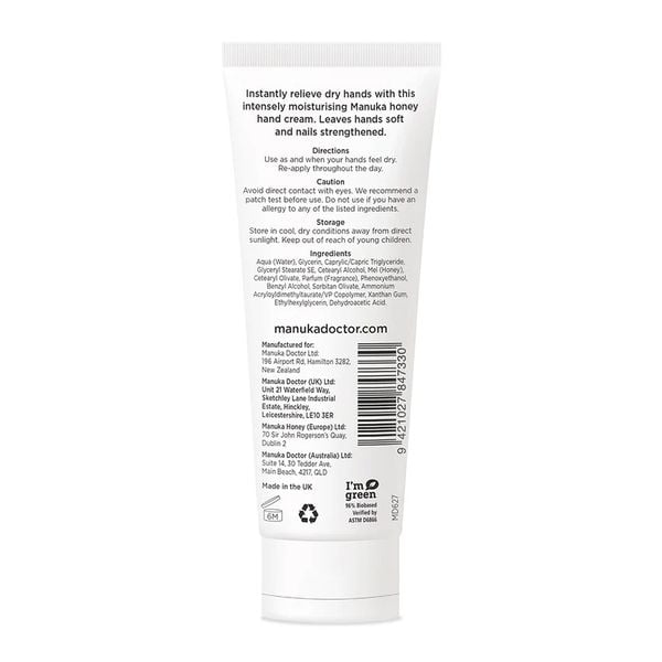  Kem dưỡng da tay và móng Manuka Doctor Hand & Nail Cream 75ml (UK - Anh Quốc) 