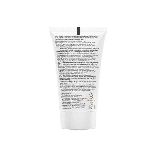  Sữa dưỡng ẩm chống nắng Manuka Doctor Ceramide Moisturising Lotion SPF30 50ml (UK - Anh Quốc) 