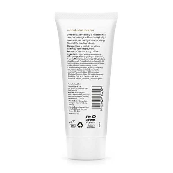  Kem dưỡng ngừa khô nứt da chân, gót chân Manuka Doctor Peppermint Foot & Heel Cream 75ml (UK - Anh Quốc) 
