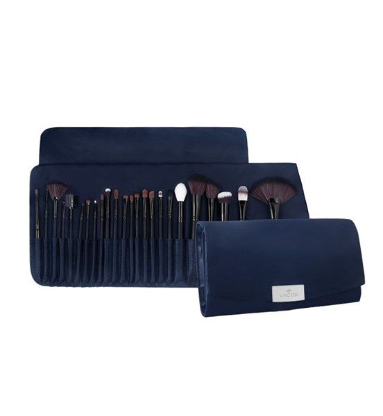 VACOSI_Bộ Cọ Master Face Brush 24 Cây Bóp Da Xanh BC26