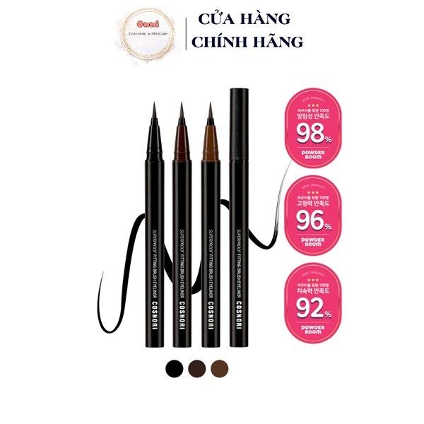 Cosnori_Bút Kẻ Mắt Nước Superproof Fitting Brush Eyeliner #03 Brown