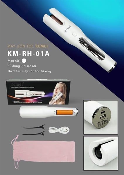 KEMEI_Máy Uốn Xoăn Xoay Tự Động RH-01A