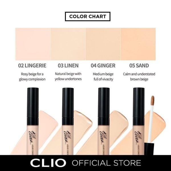 CLIO_Kem Che Khuyết Điểm Kill Cover Liquid Concealer 2-BP Lingerie