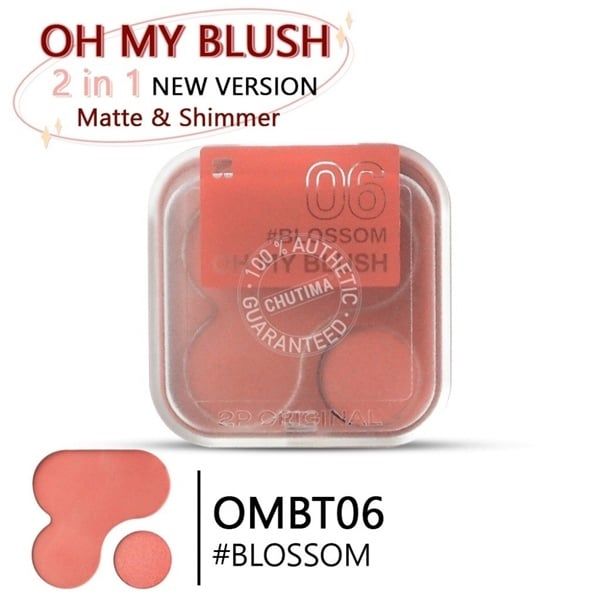PHẤN MÁ HỒNG ODBO 2P ORIGINAL OH MY BLUSH 4.3GR #06 BLOSSOM