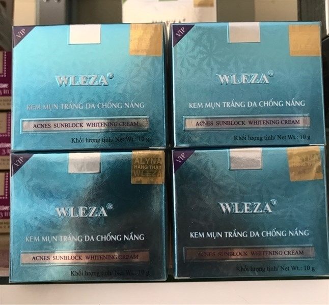 WLEZA_Kem Mụn Trắng Da Chống Nắng 10G