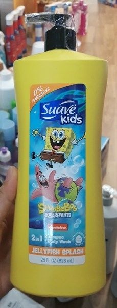 SỮA TẮM GỘI SUAVE KID 2IN1 SPONGE BOB SQUAREPANTS JELLYFISH SPLASH 828ML