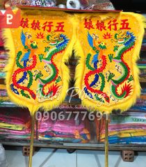 Quạt thêu rồng phụng- Mã: QTRP