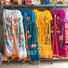 Áo choàng Quan Âm vải nhung kết sen trúc (1m - 3m5) - Mã: QAK