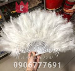 Quạt lông 5 bà (vàng, xanh lá, trắng, đỏ, đen) - Mã: PKQL