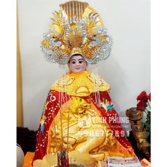 Mão bà Chúa Xứ Cao Cấp-Cát cừ (vàng nhấn trắng) - Tượng 60cm-1m6