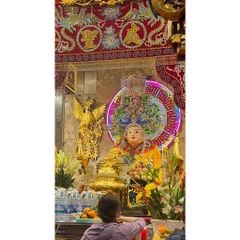 Áo Bà Châu Đốc An Giang - Áo mặc rồng chìm kết hạt kim sa (Đỏ, Vàng) - Mã: MCCDKS