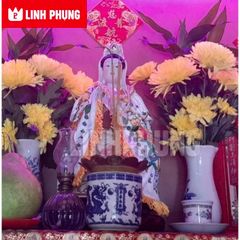 Áo choàng Quan Âm vải nhung kết sen trúc - Size tượng: 30cm - 60cm, Mã: QAK Decor Decor Phòng Trang Trí Nhà