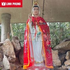 Áo choàng Mẹ Quan Âm - Vải Nhung Kết Sen Trúc, Size 1m-2m5 (Trắng, vàng, xanh biển, hồng - đủ kích cỡ) QAK