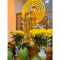 Áo choàng Quan Âm vải kim sa - Size tượng 20cm - 60cm, Mã: KS9L