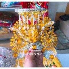 Combo áo mão bà Chúa Xứ (VÀNG) - tượng cao 40cm (Ni 22cm) - Mã: BTM, BNS
