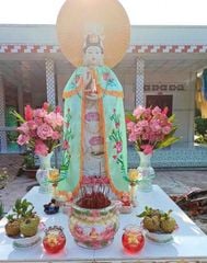 Áo choàng Quan Âm Bồ Tát vải phi bóng  Sen Nữ Women Dress Vàng Đỏ