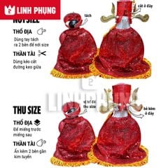 Combo áo mão Thần Tài Thổ Địa (Nhung) - Size: 10 - 22 Đồ trang trí  Decor Phòng Trang Trí Nhà