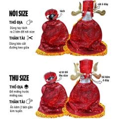 Combo áo mão Thần Tài Thổ Địa (Nhung) - Size: 10 - 22 Đồ trang trí  Decor Phòng Trang Trí Nhà