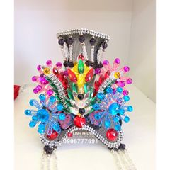 Mão bà hột đá ngũ sắc (Đỏ/Vàng) - Size tượng: 30cm-40cm (Ni 18-22cm): Mã BNS
