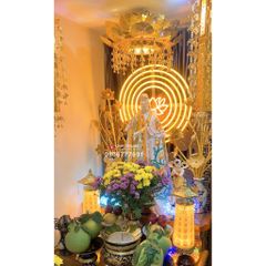 Áo choàng Quan Âm nhung kết cườm - 80cm - QAK