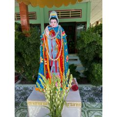 Áo choàng Quan Âm nhung kết cườm - 80cm - QAK