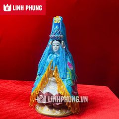 Combo áo thêu + mão Quan Âm hột (size tượng 20cm, 30cm, 40cm) - Mã: QAH, QAT