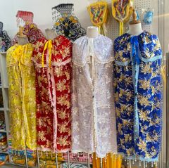 [MỚI] Áo Choàng Cho Tượng Bà - Vải Voan Kim Sa - 2 LỚP - SIZE TƯỢNG 1m-2m5 Nữ Women