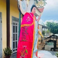 Áo choàng Quan Âm Bồ Tát vải phi bóng  Sen Nữ Women Dress Vàng Đỏ