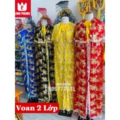 [MỚI] Áo Choàng Cho Tượng Bà - Vải Voan Kim Sa - 2 LỚP - SIZE TƯỢNG 1m-2m5