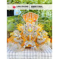 Mão bà Chúa Xứ Cao Cấp-Cát cừ (vàng nhấn trắng) - Tượng 60cm-1m6