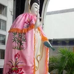 Áo choàng Quan Âm Bồ Tát vải phi bóng  Sen Nữ Women Dress Vàng Đỏ