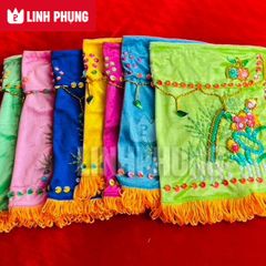 Áo choàng Quan Âm vải nhung kết sen trúc - Size tượng: 30cm - 60cm, Mã: QAK Decor Decor Phòng Trang Trí Nhà