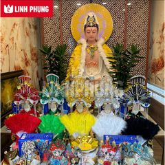 Mão 5 Bà Ngũ Hành (KHÔNG ÁO) - Mẫu Hột Đá Toàn Màu - Size tượng: 40cm (Ni 22cm) BTM