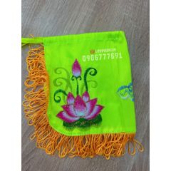 Áo choàng Quan Âm vải phi thêu sen trúc (20cm) - Mã: QAT