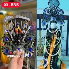 Combo áo mão bà Diêu Trì - (tượng cao 20cm - 40cm) - Màu: đen