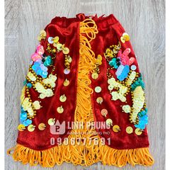Áo choàng cho tượng ông - vải nhung kết 2 rồng (20cm - 1m6) - Mã: C2R