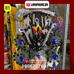 Áo mão bà Diêu Trì Địa Mẫu (Đen) - tượng cao 30cm (Ni 18cm) - BTM