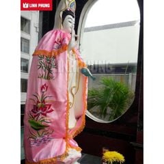 Áo Choàng Quan Âm - Loại Thêu Vải Phi (30cm - 60cm) - Mã: QAT Decor Decor Phòng Trang Trí Nhà Tranh