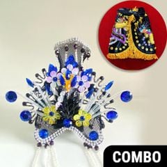 Combo áo mão bà Địa Mẫu tượng cao 20cm ni 16cm (Đen)